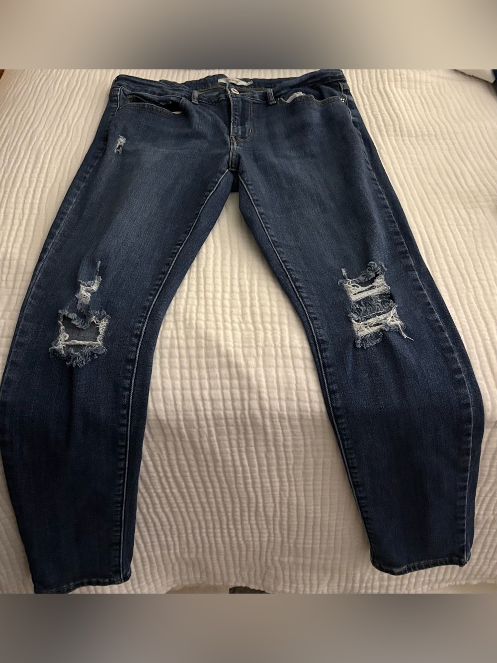 Levi's Dark Blue “711” Skinny Distressed Jeans